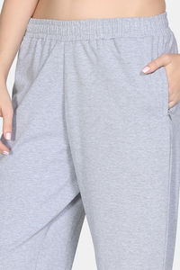 Zivame Knit Cotton Loungewear Bottom - Grey Melange — thumbnail 7